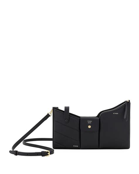 fendi bustine three-pocket century calf crossbody bag|Fendi leather shoulder bag.